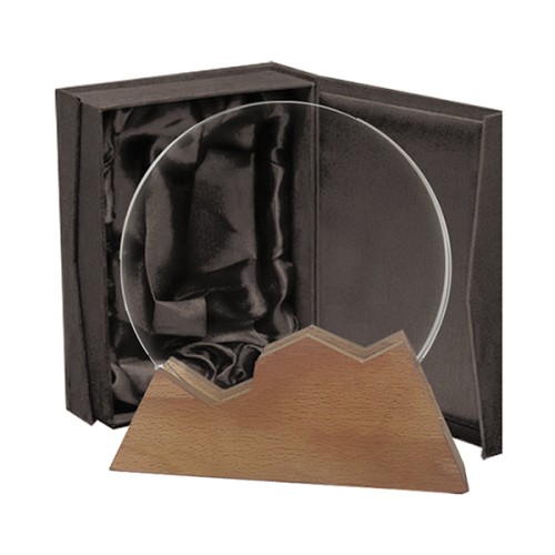 Galvano Cristal Base de Madera BLAS 25