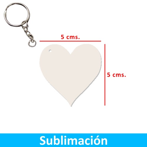 Llavero Acrílico Sublimable Corazón NI35 BLANCO