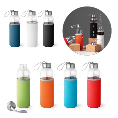 Botella Vidrio con Funda M28