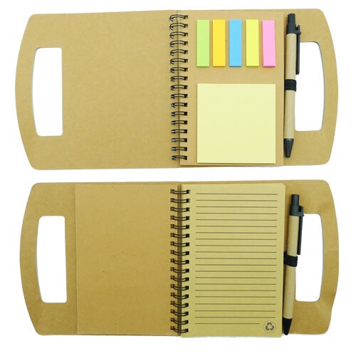 Cuaderno - Libreta - Memo set Tapa carton con Bolígrafo Set N16