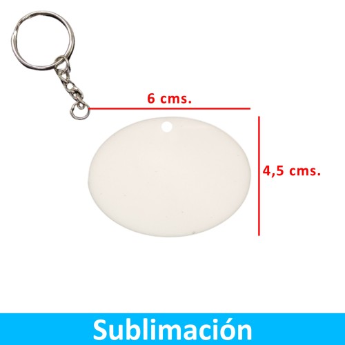 Llavero Acrílico Sublimable Ovalado NI30 BLANCO