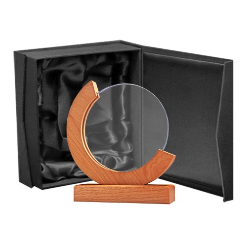 Galvano Cristal Base de Madera BLAS 58