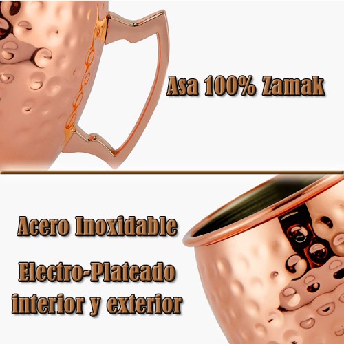 Mug Tazón Acero Inoxidable Martillado M75 ENCOBRIZADO