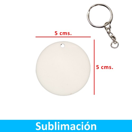 Llavero Acrílico Sublimable Redondo NI45 BLANCO