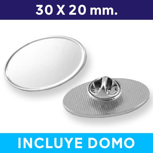 Piocha con Domo Ovalado PLATEADO OVA01 (pins)