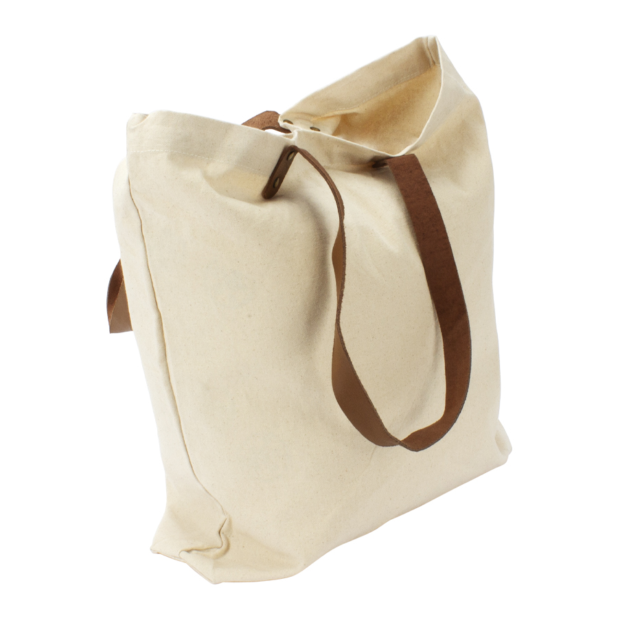 Bolsa de Compras 10oz Canvas asas Cuero