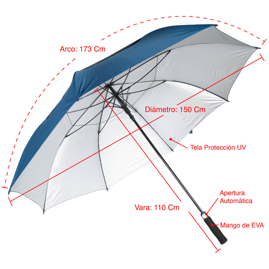 Paraguas Gigante de Golf WINDPROOF, tela UV