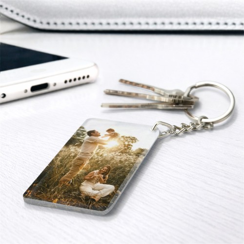 Llavero Acrílico Sublimable Rectangular NI50 BLANCO