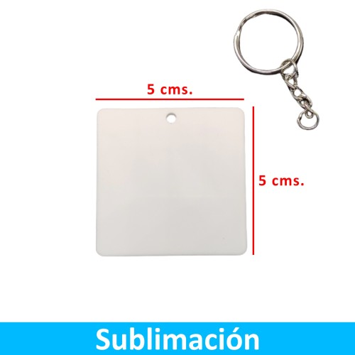Llavero Acrílico Sublimable Cuadrado NI40 BLANCO
