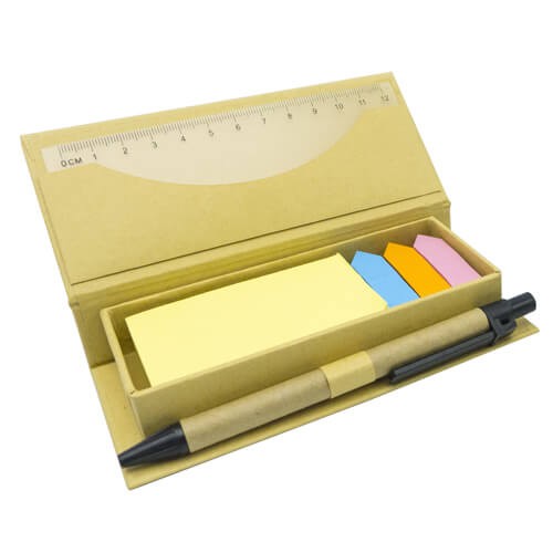Memo set Tapa carton con Boligrafo N3