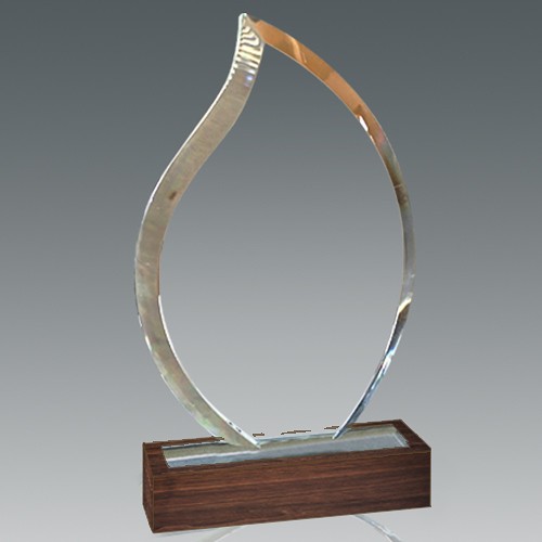 Galvano Cristal Base de Madera BLAS 55