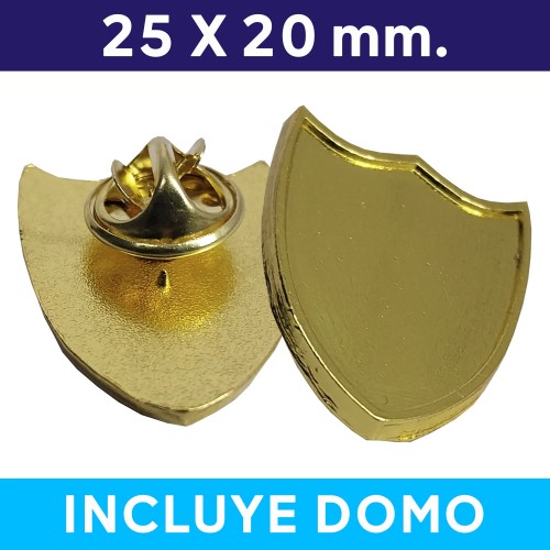Piocha con Domo Broche Escudo DORADO ESC1 (pins)