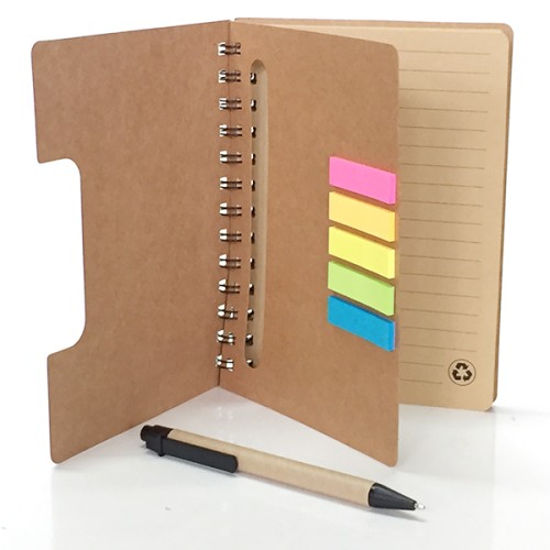 Cuaderno - Libreta - Memo set Tapa carton con Bolígrafo Set N20
