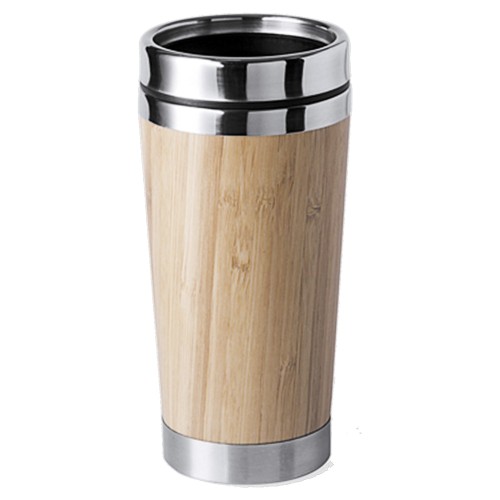 Mug Tazón Acero Inoxidable Termico / bamboo M2