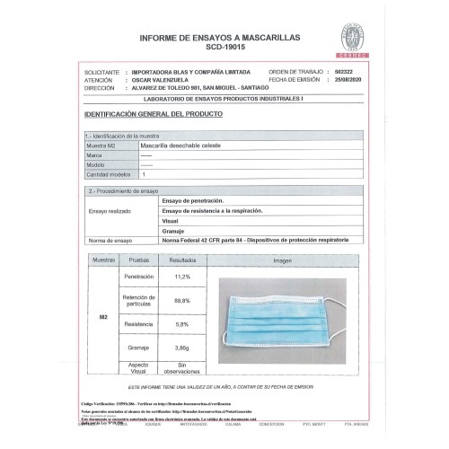 Mascarilla KN90 FFP1