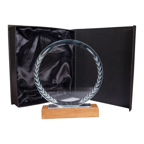 Galvano Cristal Base de Madera BLAS 29