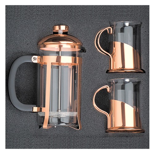 Set de Cafetera Francesa y Tazas ENCOBRIZADO M82