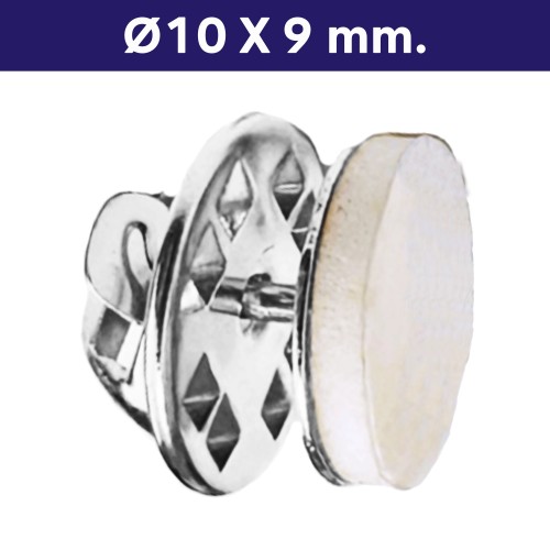 Soporte Piocha con Cierre Mariposa+pegamento SOMA01 PLATEADO