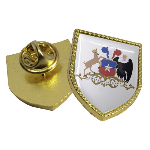Piocha con Domo Broche Escudo DORADO ESC2 (pins)
