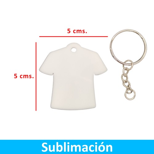 Llavero Acrílico Sublimable Camiseta NI20 BLANCO