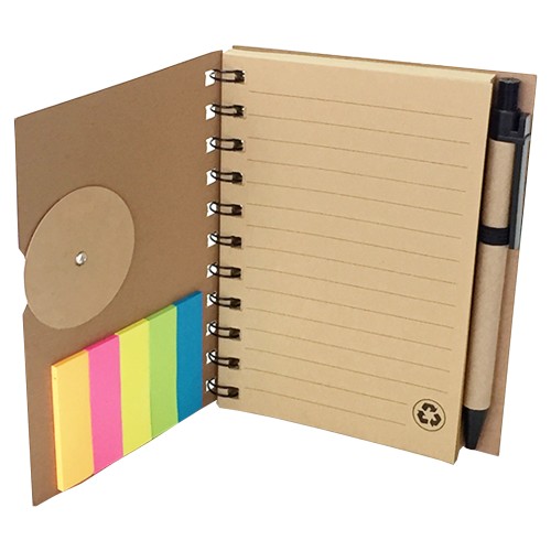Cuaderno - Libreta - Memo set Tapa carton con Bolígrafo Set N21