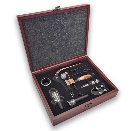 Set de Vino Deluxe Caoba W10