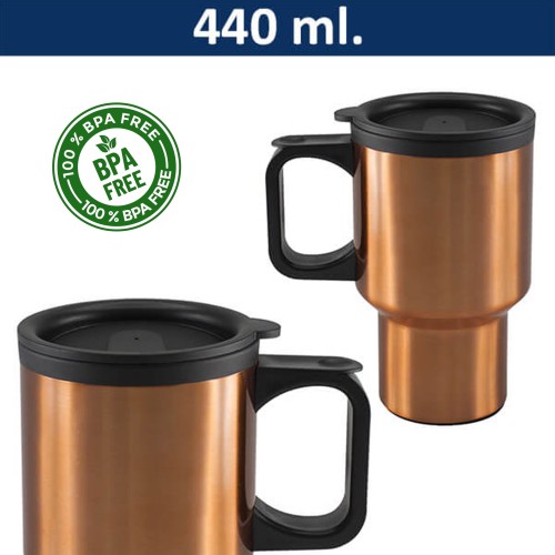 Mug Tazón Acero Inoxidable Termico M60 pintado color ENCOBRIZADO