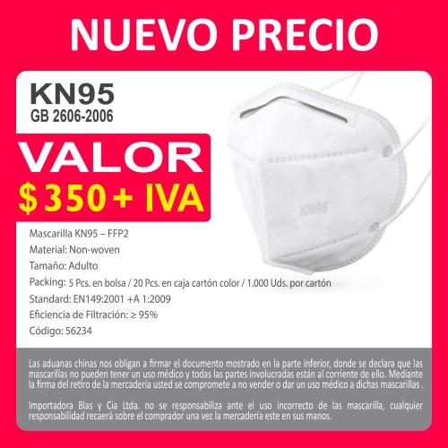 Mascarilla KN95 FFP2