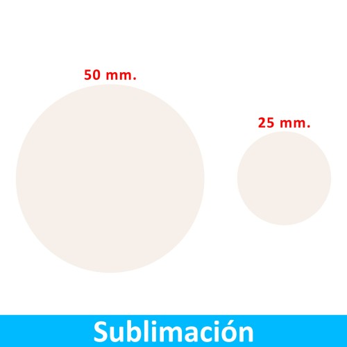 Sello Metálicos Sublimables 25mm. y 50mm. BLANCO