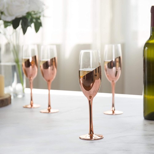 Set de 4 Copas Champagne ENCOBRIZADO M85