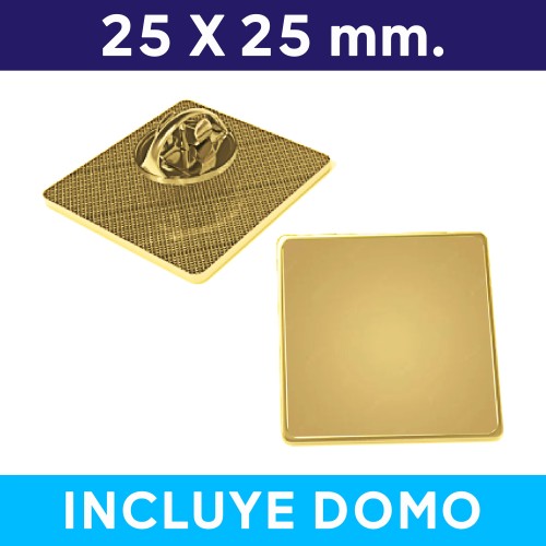 Piocha con Domo Broche Cuadrado DORADO (pins)